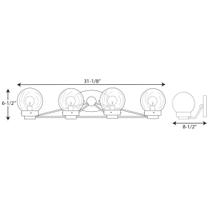 Progress Lighting Spatial Collection Light Matte Black Clear Glass