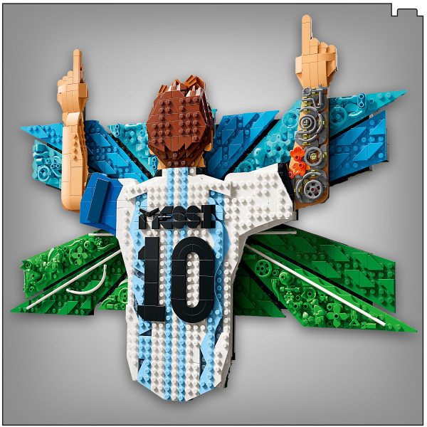 The player’s striped “10” jersey takes center stage.