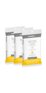  Medela Quick Clean Breast Pump & Accessory Wipes 90ct, 3 Pack  of 30Count, Resealable, Convenient & hygienic On The Go Cleaning for  tables, Countertops, Chairs, & More : Baby