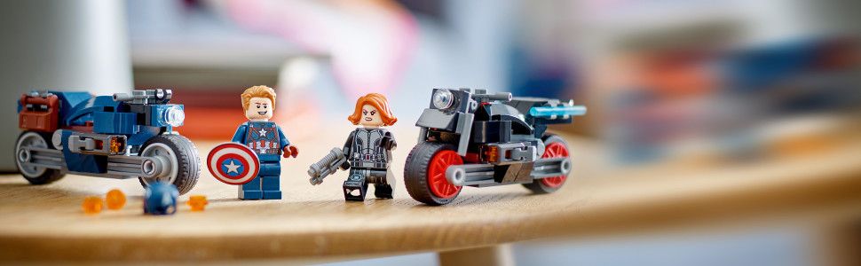 Lego Black Widow & Captain America Motorcycles, 76260 Online at