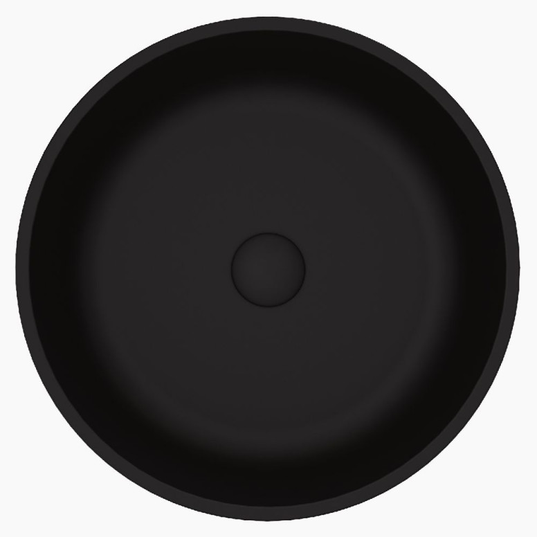 VIGO Matte Shell Modus Glass Round Vessel Bathroom Sink in Black