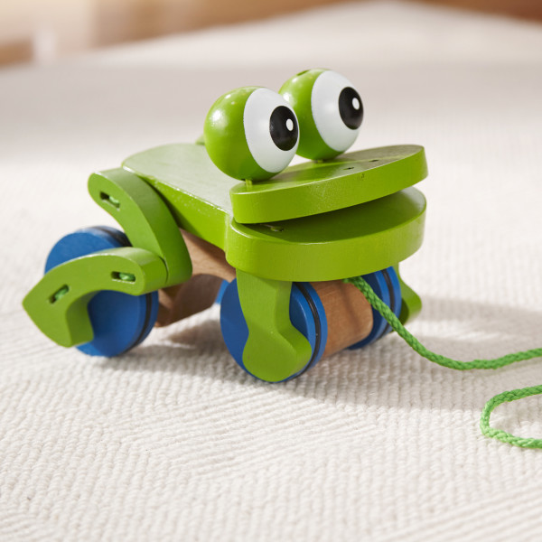 Melissa &amp; Doug Frolicking Frog Pull Toy マルチカラー Amazon.com: Melissa & Doug First Play Frolicking Frog Wooden