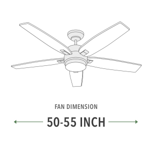 Hunter Pryce Park 54 in. LED Indoor Matte Silver Ceiling Fan with Light ...