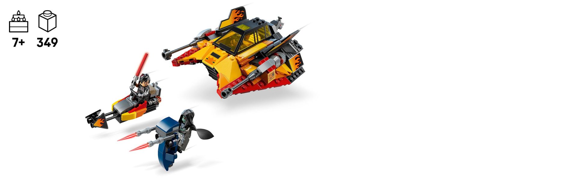This building toy features a unique snowspeeder, speeder bike and STAP to inspire kids to create their own fantasy adventures.