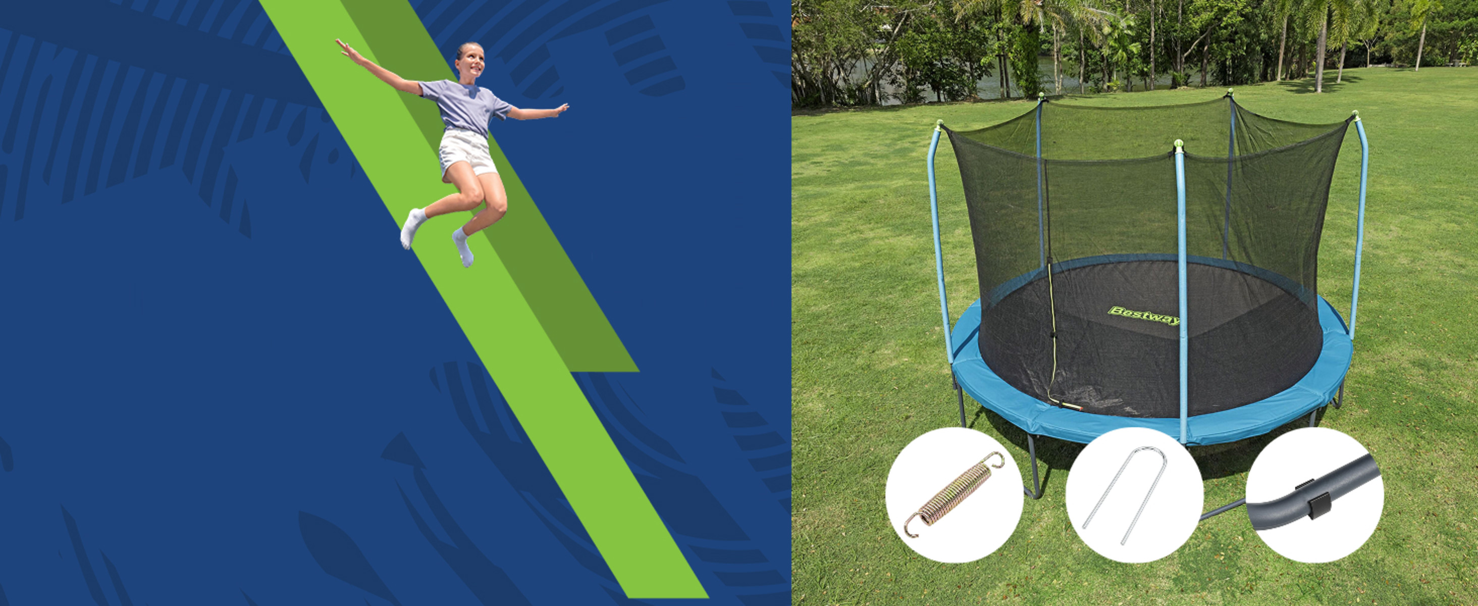 Bestway Xtreme Air 12 ft Trampoline for Kids & Adults, No-Gap