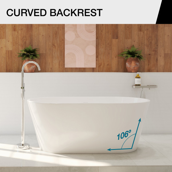 MAAX Calinda 60 in x 30 in Acrylic Non-Whirlpool Freestanding Oval