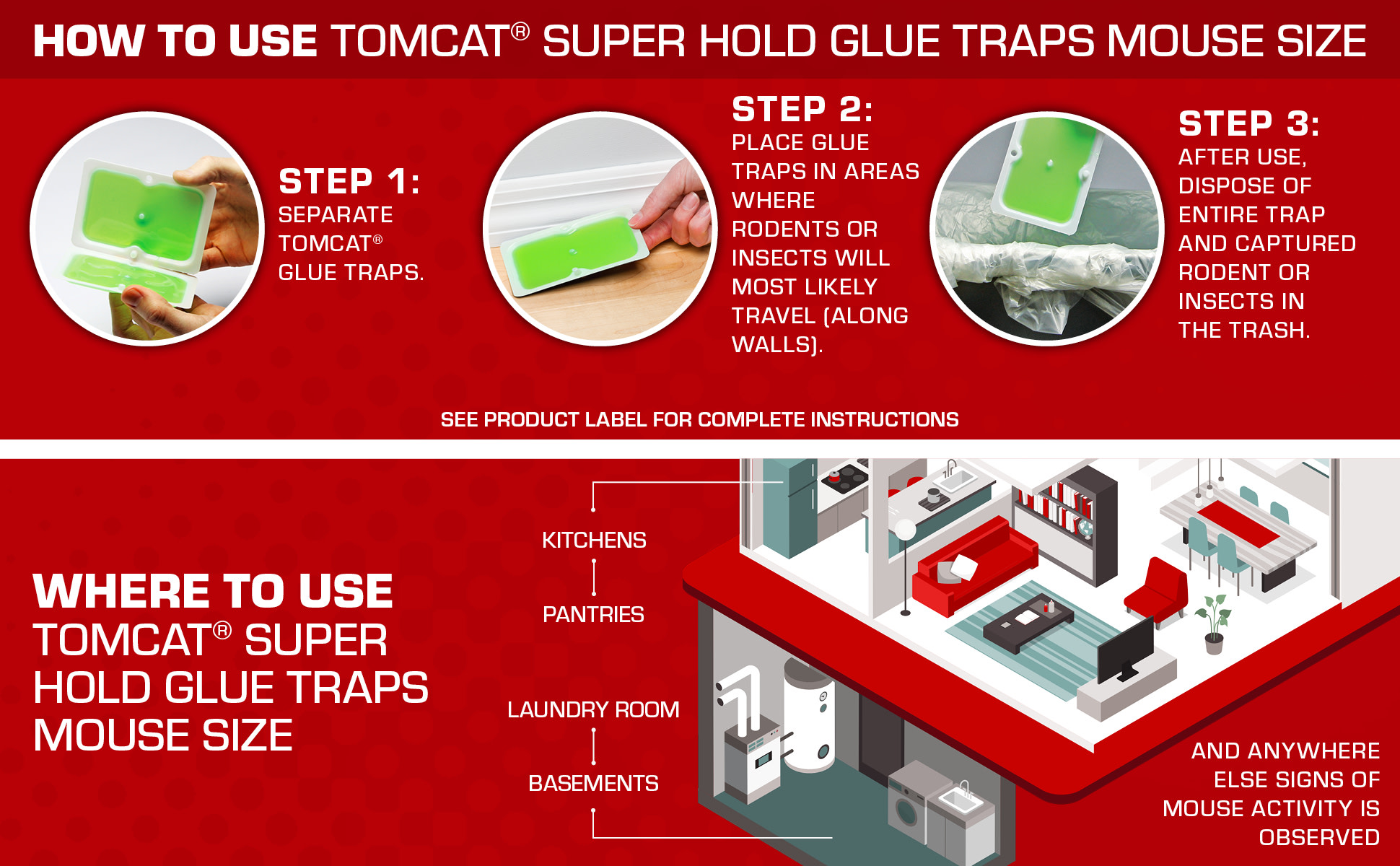 Tomcat® Super Hold Glue Traps Mouse Size 4Pck - CritterGear