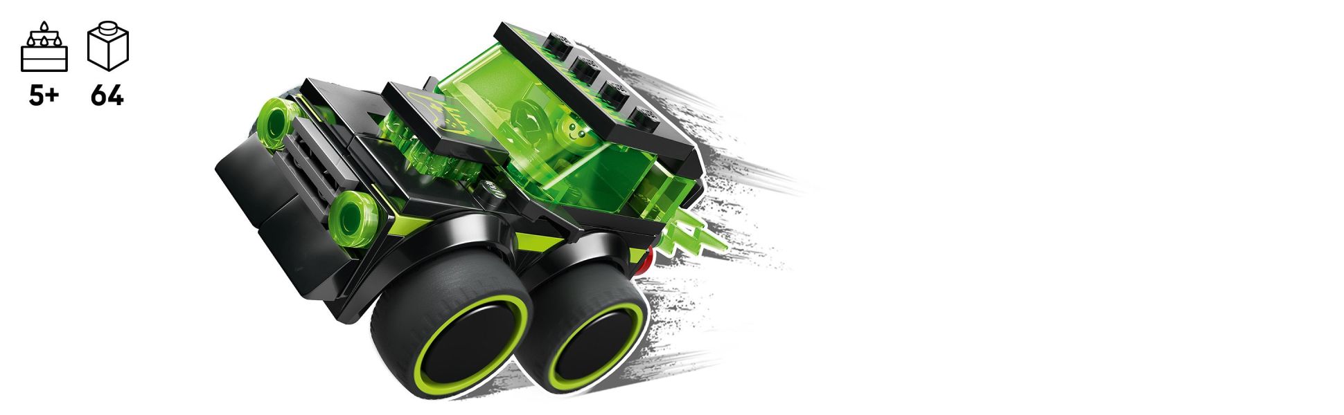 Kids enjoy a fun build before racing into imaginative adventures with this gamer-inspired take-along toy.