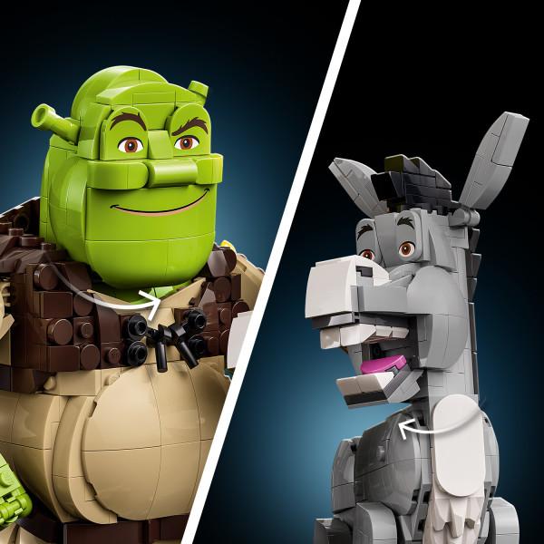 Shrek and Donkey can both be posed, each with moving parts.