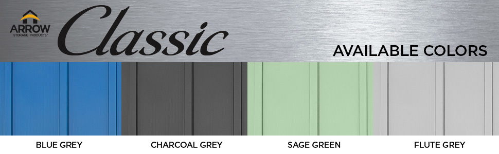 Arrow CLASSIC Available Colors - Blue Grey, Charcoal Grey, Sage Green and Flute Grey