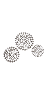 DecMode Black Metal Starburst Wall Decor with Crystal Embellishments (3  Count) 