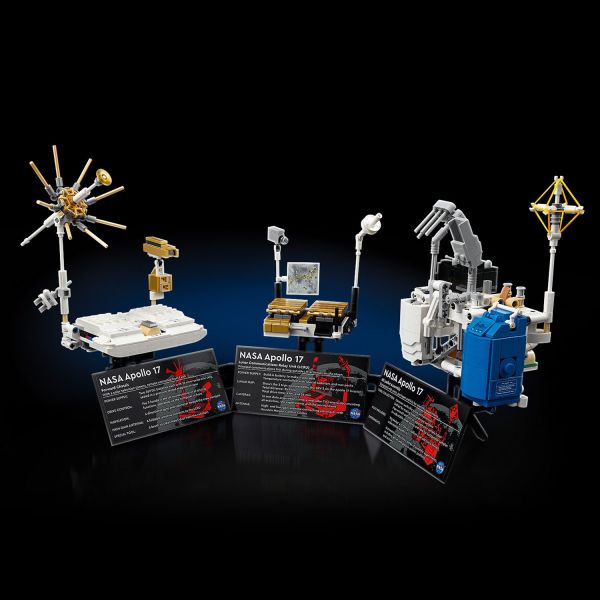 The 3 displayable equipment sets attach to the rover.