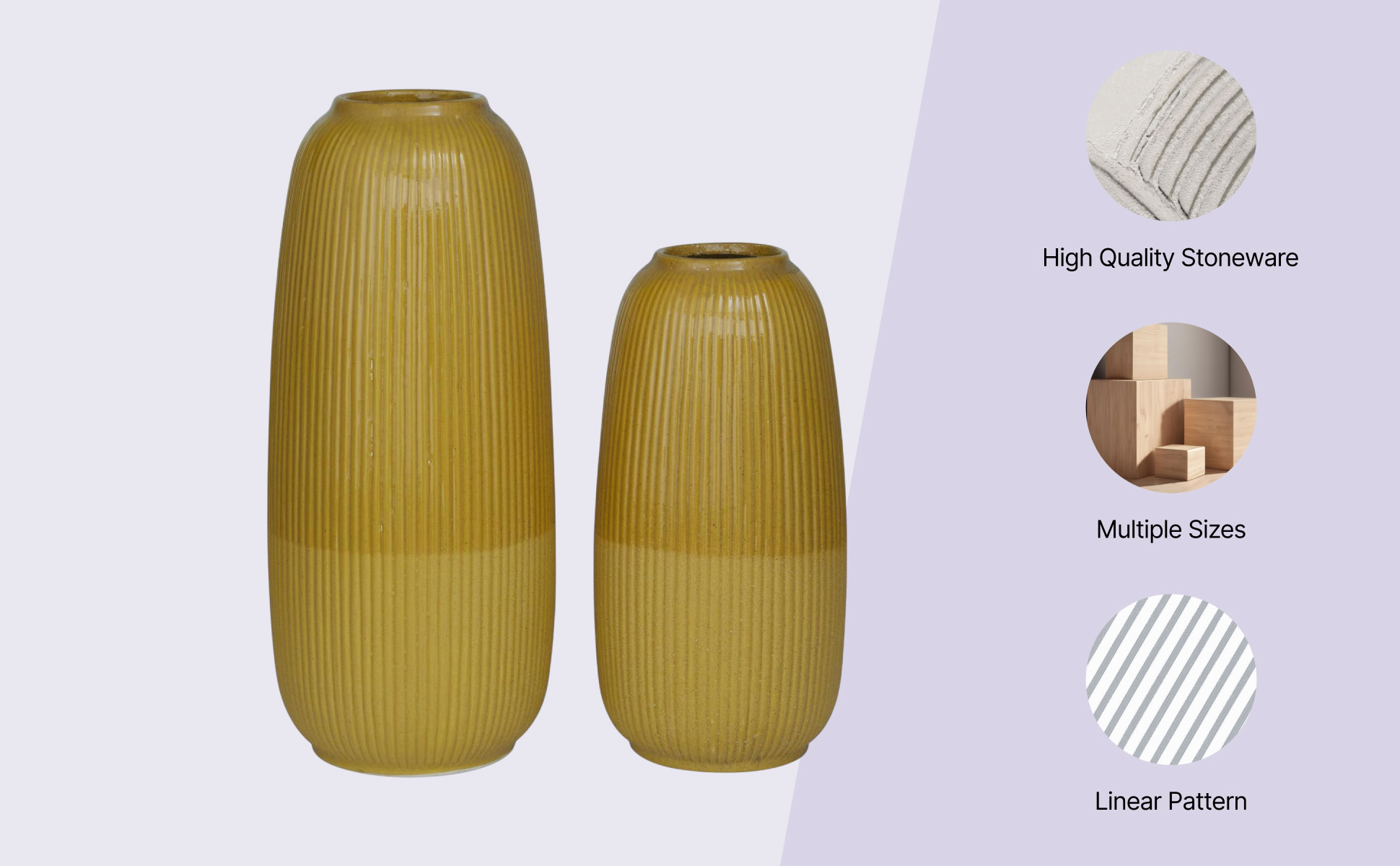 CosmoLiving by Cosmopolitan 18 in., 14 in. Yellow Ceramic