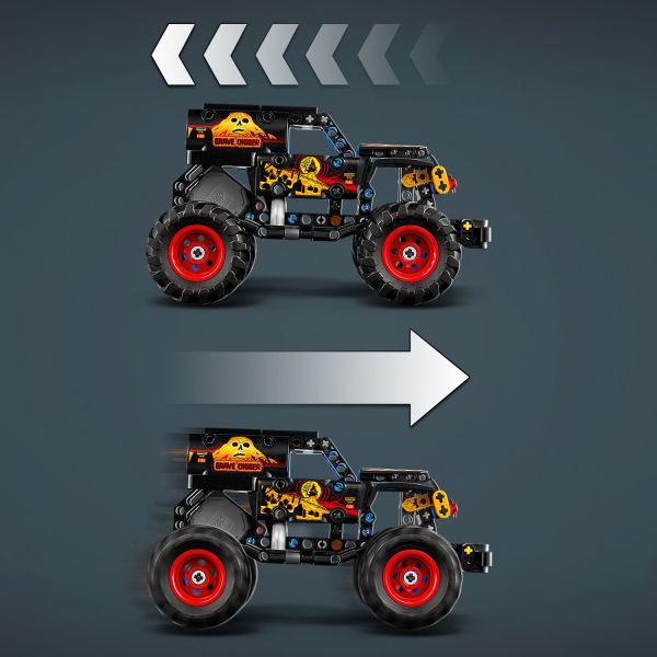 Use the pull-back function to launch the truck into action.