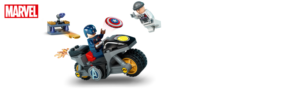 LEGO Marvel Captain America and Hydra Face-Off 76189 Collectible Building  Kit; Captain America and Motorcycle Set; New 2021 (49 Pieces)