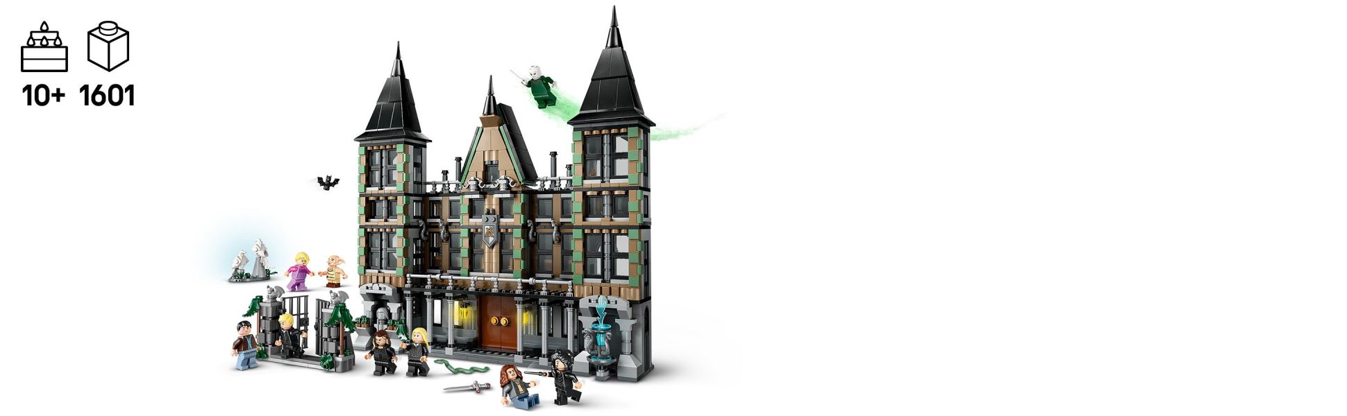 Build the home of the Malfoy family – also Lord Voldemort’s HQ – and play out the rescue of Harry Potter .