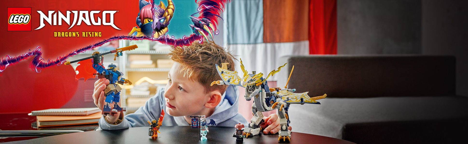 All-action battle playset with a dragon toy, mech toy and 4 minifigures for kids to enjoy hours of exciting role-play.