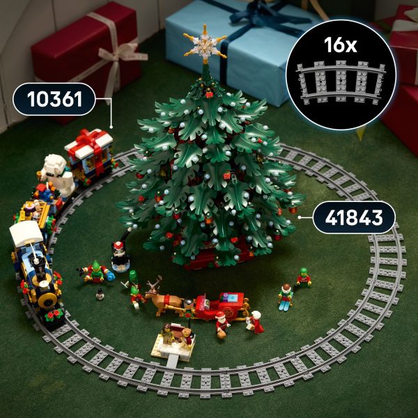 Build the circular track around your holiday tree.