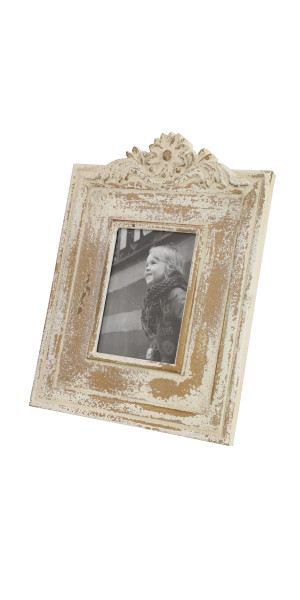 DecMode 2ASST 9 x 11 (4x6) White Polystone Traditional Photo Frame, Set  of 2 