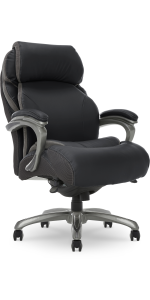Serta Jackson Bonded Leather Big & Tall Office Chair with AIR Technology, 350 lb. Capacity, Black