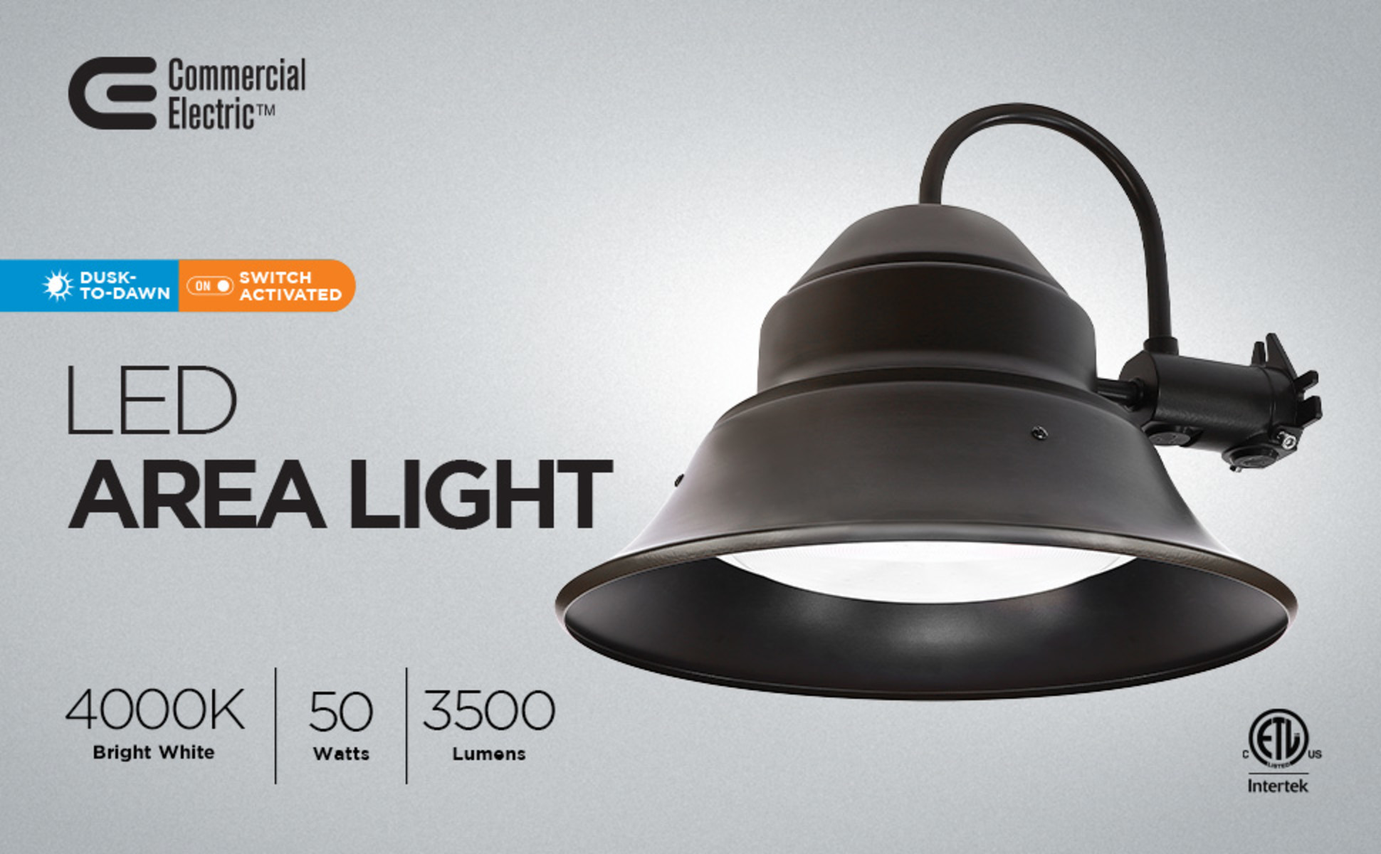 Commercial Electric 3500 Lumen Integrated LED Bronze Dusk to Dawn