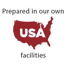 Large U.S. map icon representing how Beneful dry dog food is prepared in USA facilities.