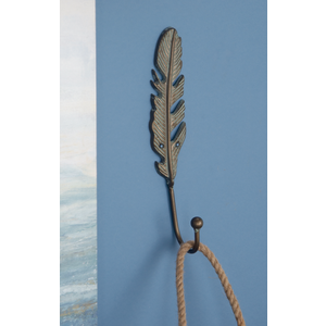 Decmode Iron Feather Wall Hook - Set of 3