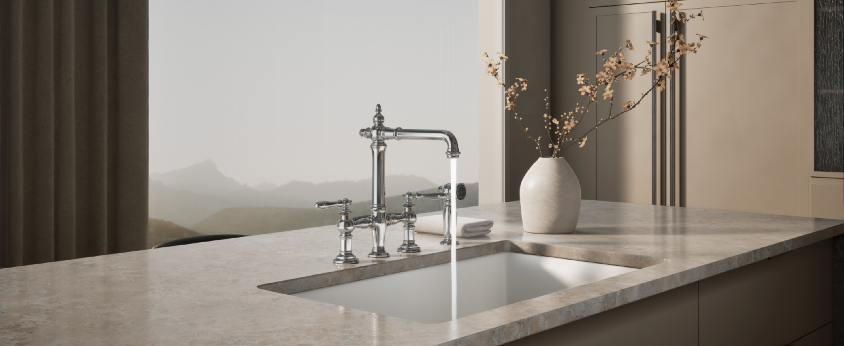 KOHLER Artifacts Single-Handle Pull-Down Sprayer Kitchen Faucet in
