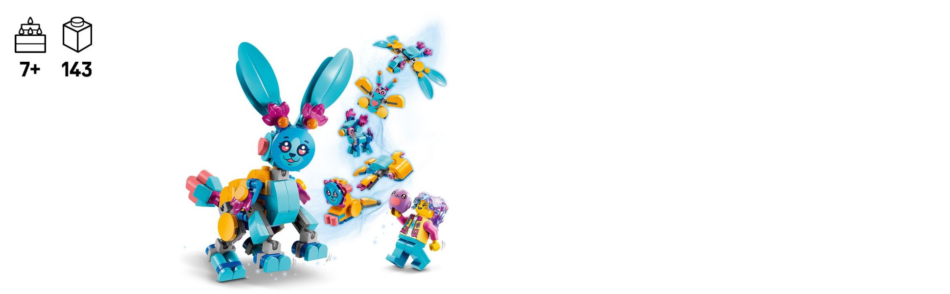 Kids can discover 19 other building modes – get creative transforming Bunchu into a lion, turtle, deer, butterfly and more!