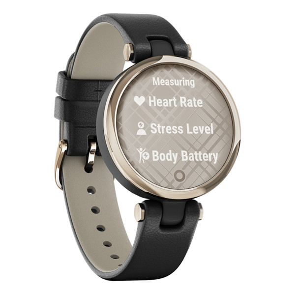 時計 GARMIN Lily Classic Black Leather Gold Garmin Lily Smartwatch - Stylish Fitness Tracker with GPS, Cream