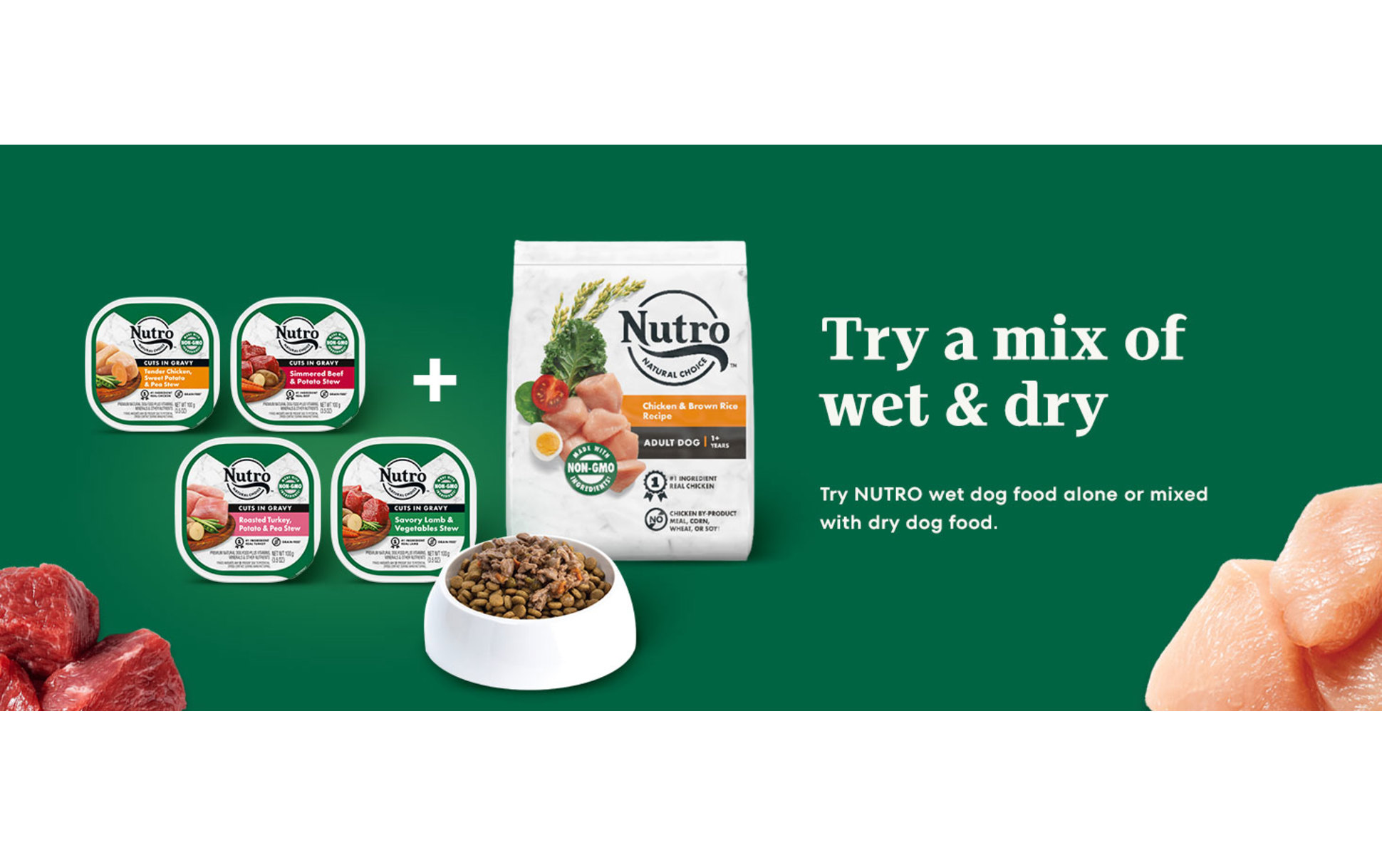 Wet Dog Food Nutro Dog Food, Grain Free, Tender Chicken, Sweet
