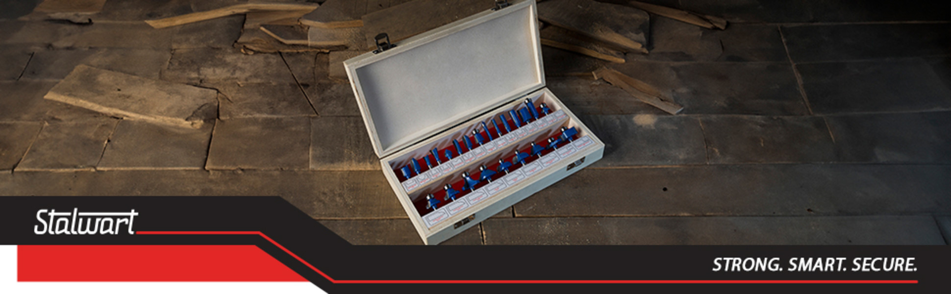Stalwart Router Bit Set 24 Piece Kit With Shank And Wood Storage Case Walmart