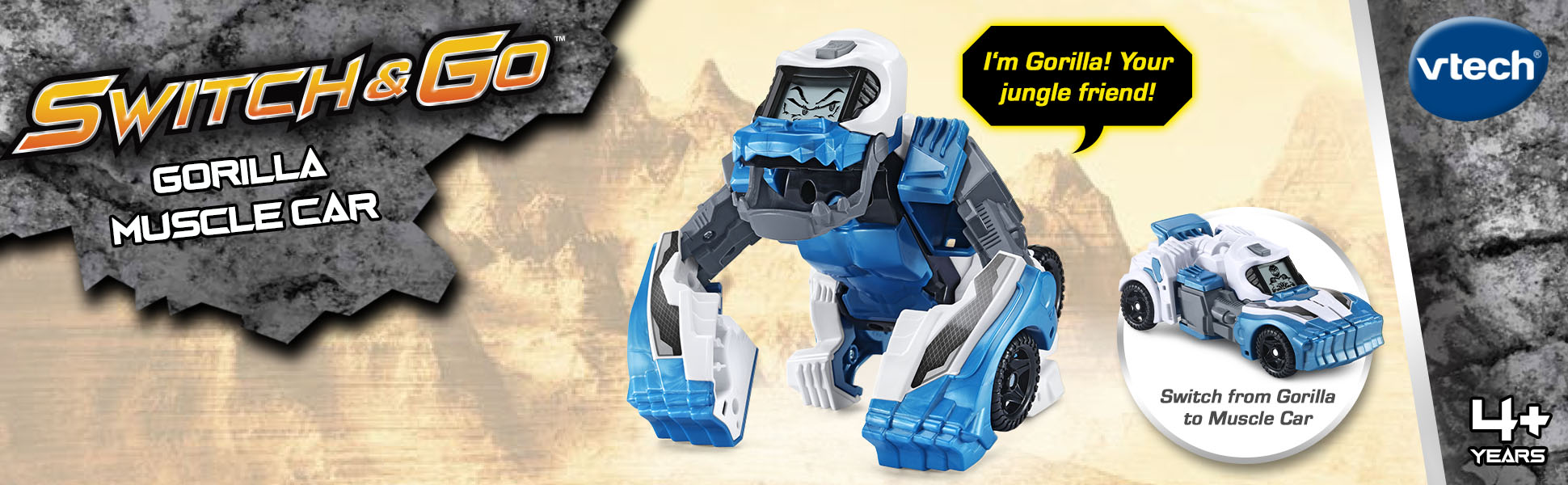 ゴリラGO！ VTech Transforming Gorilla Muscle Car Action Figure Vehicle