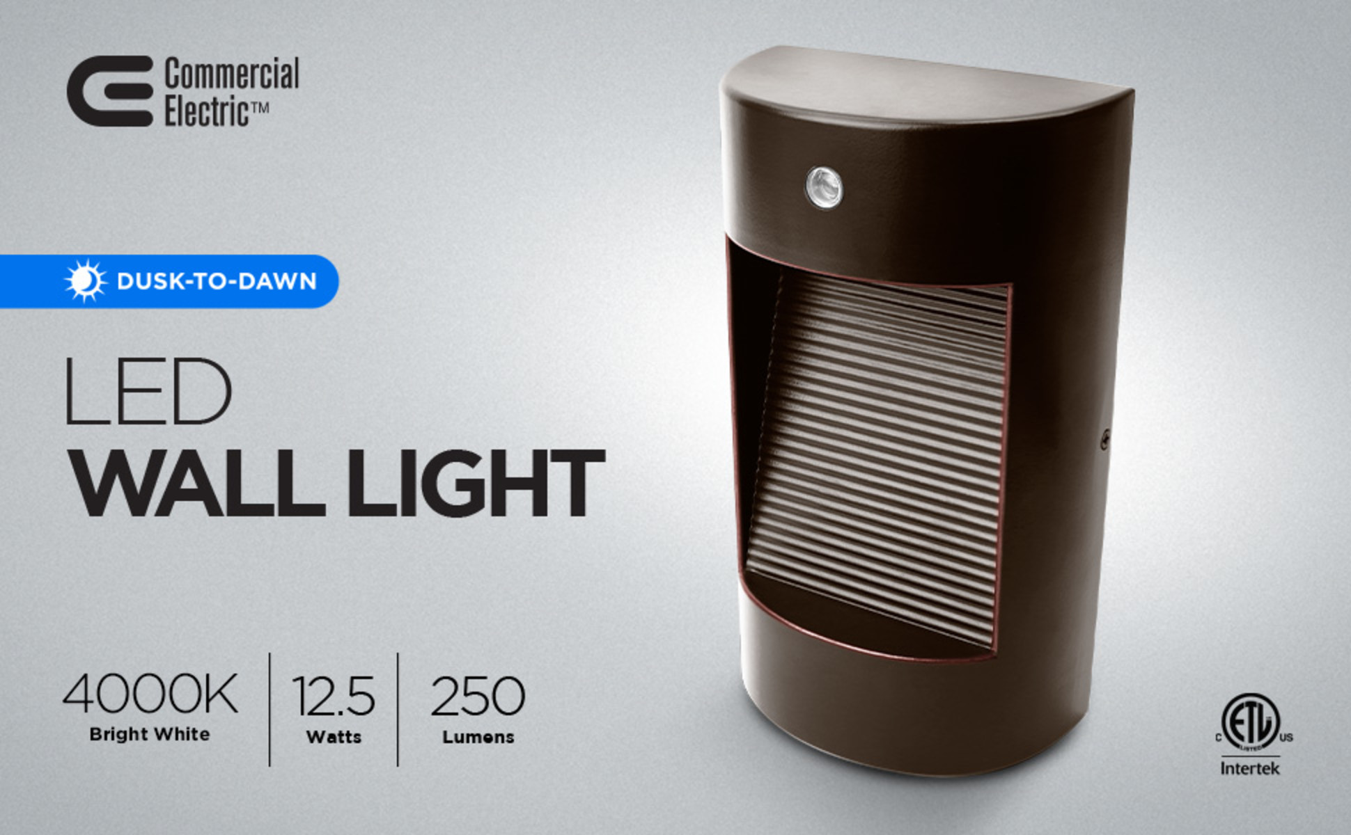 Commercial Electric 250 Lumens Integrated LED Bronze Dusk to Dawn