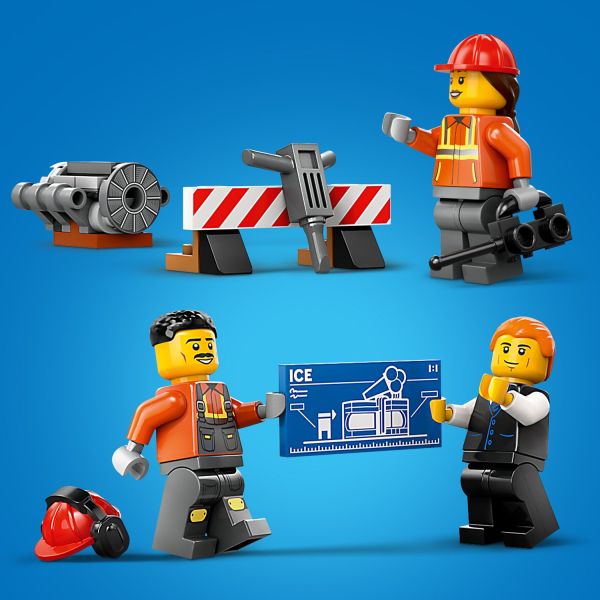 Includes 3 construction worker minifigures and accessories.