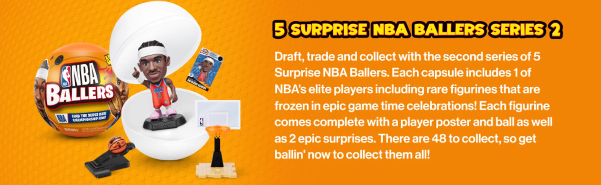 5 Surprise NBA Ballers Series 2 by ZURU, Licensed NBA