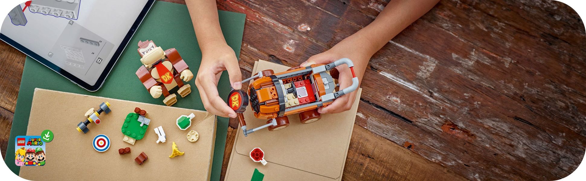 Find step-by-step building instructions for this Nintendo character playset in the box or on the LEGO Super Mario app.