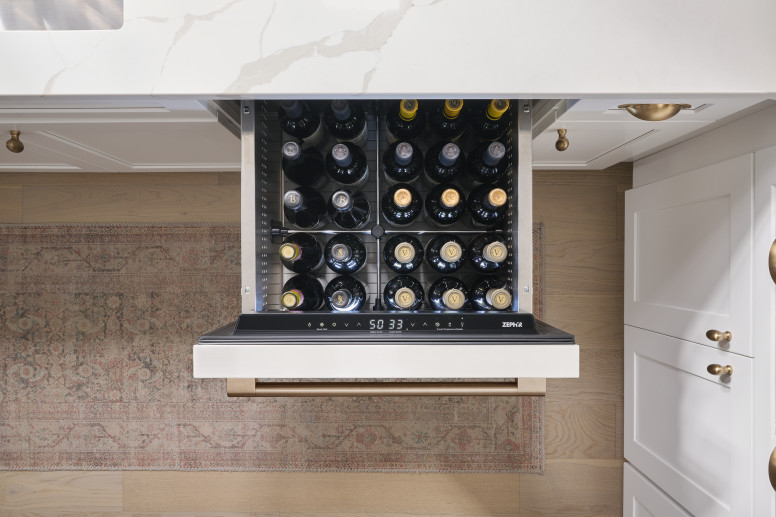 Removable silicone drawer mats cushion bottles, secure contents and provide easy cleanup