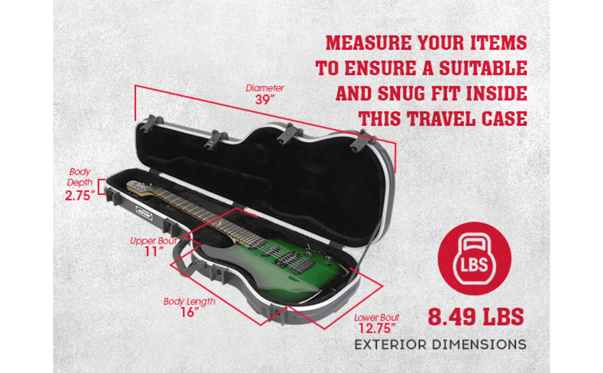 SKB Cases Shaped Standard Electric Guitar Hardshell Case with TSA