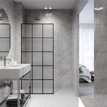 VIGO Mosaic 34 in. W x 74 in. H Framed Fixed Shower Screen
