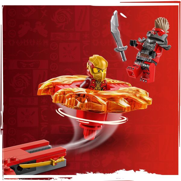 Power elements fly off when the spinner hits its target.