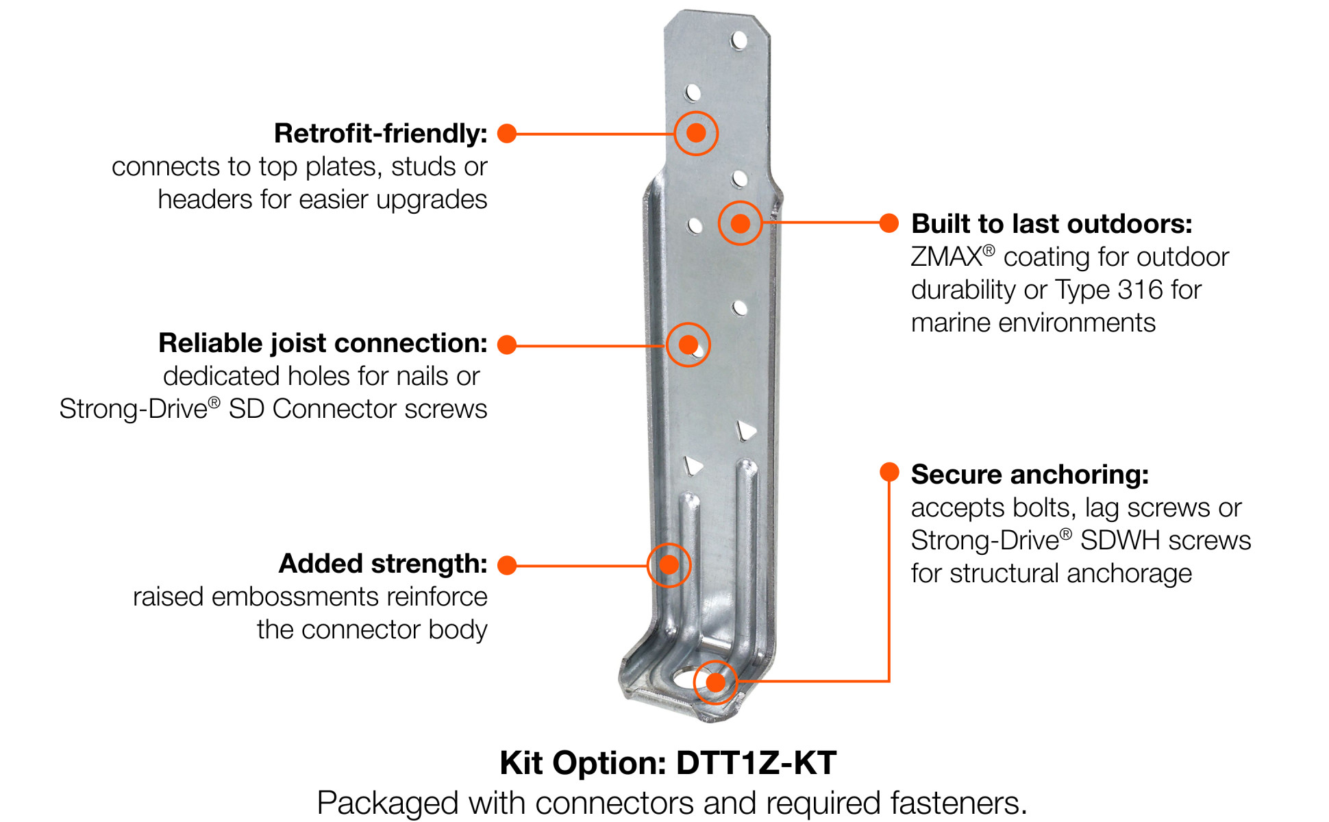 Simpson Strong-Tie DTT ZMAX Galvanized Deck Tension Tie Kit for 2x