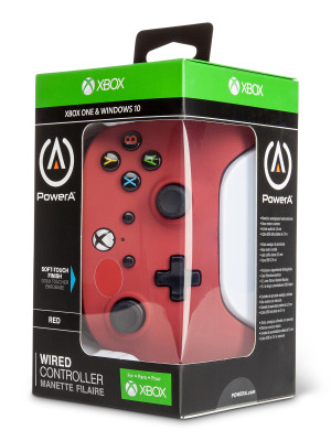 red wired xbox one controller