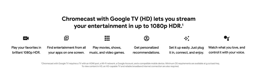 Google Chromecast with Google TV (HD) - Snow GA03131-US
