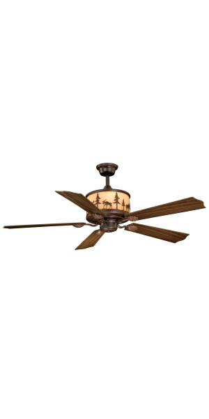 Vaxcel Yellowstone 56-in Rustic Moose Bronze Ceiling Fan and Remote 