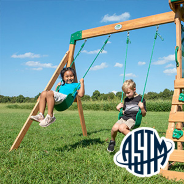 Backyard Discovery Buckley Hill Outdoor Playground Set w/ Elevated