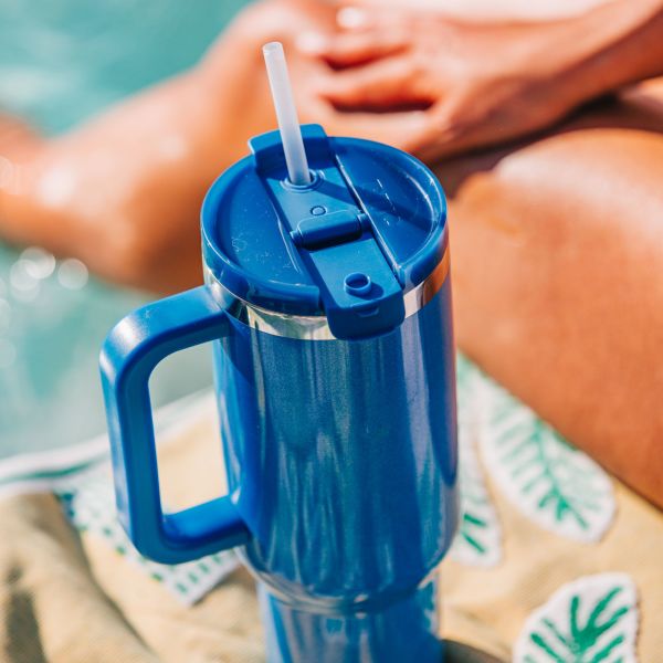 RTIC 40 oz Ceramic Lined Road Trip Tumbler with Handle and Leak