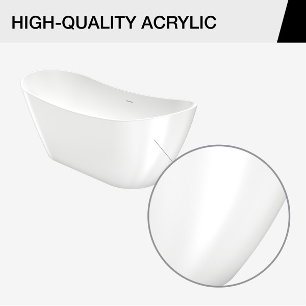 MAAX Mahaba 60 in. x 29 in. Acrylic Freestanding Soaking Bathtub