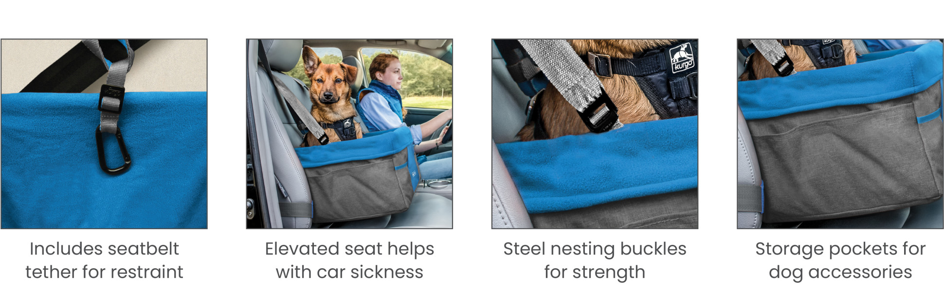 Dog Seat Belts For Cars Kurgo Rover Booster Dog Car Seat - Safe Travel For  Small Dogs With Seat Belt Tether Pet Travel Seat With Tether