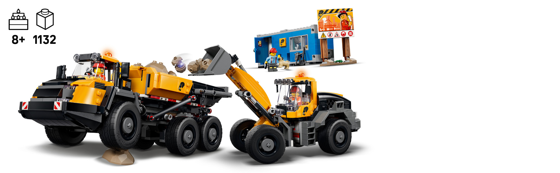 Kids enjoy a fun build before diving into hands-on construction role-play adventures with 2 highly detailed vehicles.